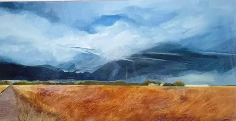  STORM ON FARGO ROAD ACRYLIC on Canvas 24" x 48" $400.00