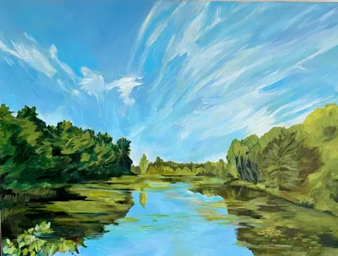 Pinery River Reflections - ACRYLIC on Canvas 18” x 24" $400.00