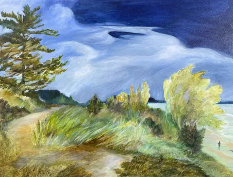 STORM OVER LAKE HURON ACRYLIC on Canvas 18” x 24” $350.00