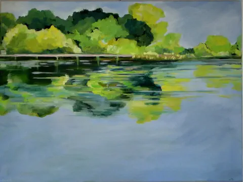 THE OLD DOCK AT THE DOG PARK ACRYLIC on Canvas 18” x 24” $350.00