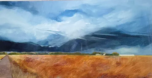  STORM ON FARGO ROAD ACRYLIC on Canvas 24" x 48" $400.00