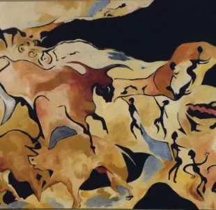 Trance Dance Acrylic Soak Painting On Canvas