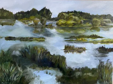 Floating And Flowing Pinery River Habitat Acrylic On Canvas